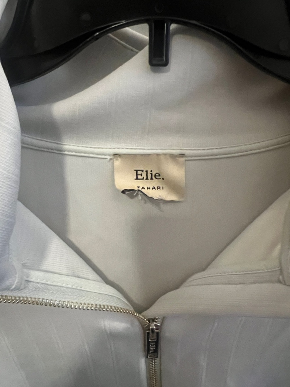 Cropped Half-Zip Pullover Sweatshirt in beige color - Picture 2 of 3